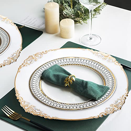 Okllen O-ROUNDCHARGERPLATES-12PC-BW 12 Pack Plastic Round Charger Plates thumb #6