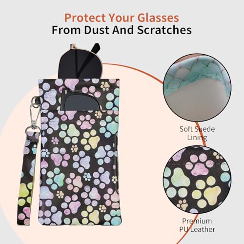 Image of Double Eyeglass Case Soft Dual Glasses Case for Women Men Travel Squeeze Top Sunglasses Cases Eyeglasses Pouch