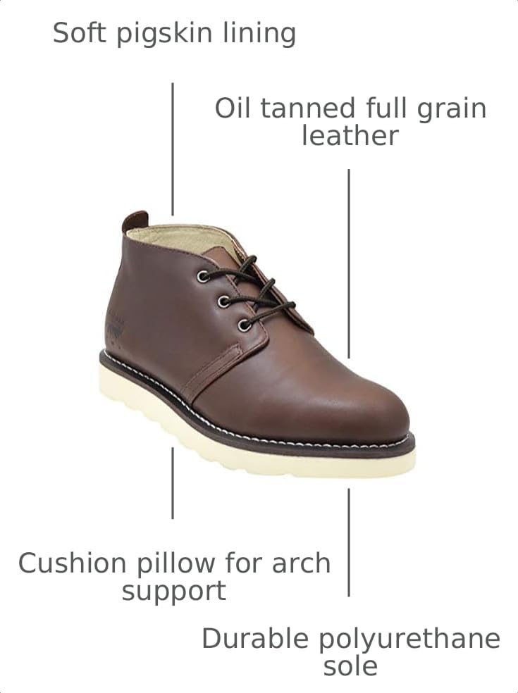Image of Golden Fox Men's American Heritage Work Chukka Boot with Lightweight Oil Resistant Wedge Sole for Construction