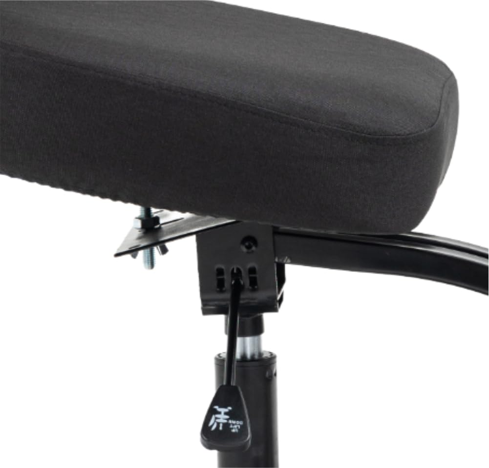 BLACK POINT O'KNEEL Pro – Chaise Ergonomique en Lin avec Repose-Genoux | Chaise réglable avec Dossier Respirant et roulettes | Améliore la Posture et réduit la Douleur | Housse en Lin Noir Incluse