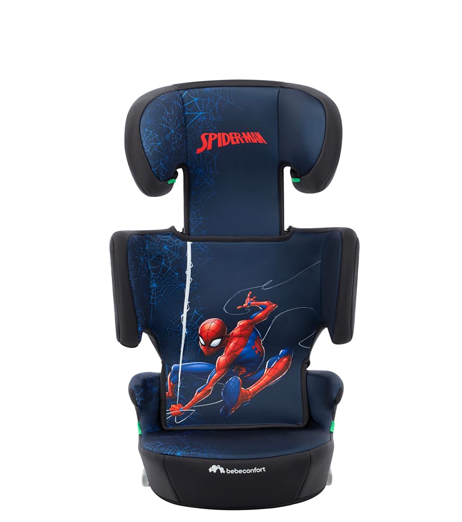 Bebeconfort Disney Hera i-Fix​, Silla de Coche Elevador Respaldo, 3,5-12 años (100-150 cm), Silla Coche Fun Spiderman, Plegable, Ligera (4,4 kg), 14 Posiciones Reposacabezas, Fun Spiderman