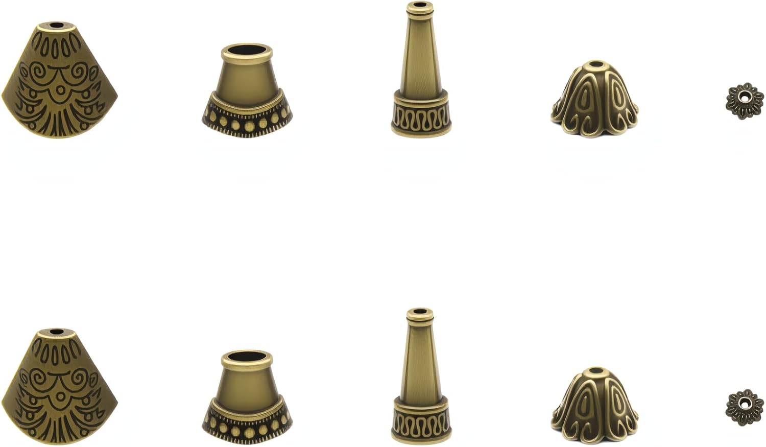 25 PCS Flower Bead Caps Antique Bronze Tassel End Cap for DIY Crafts and Pendants