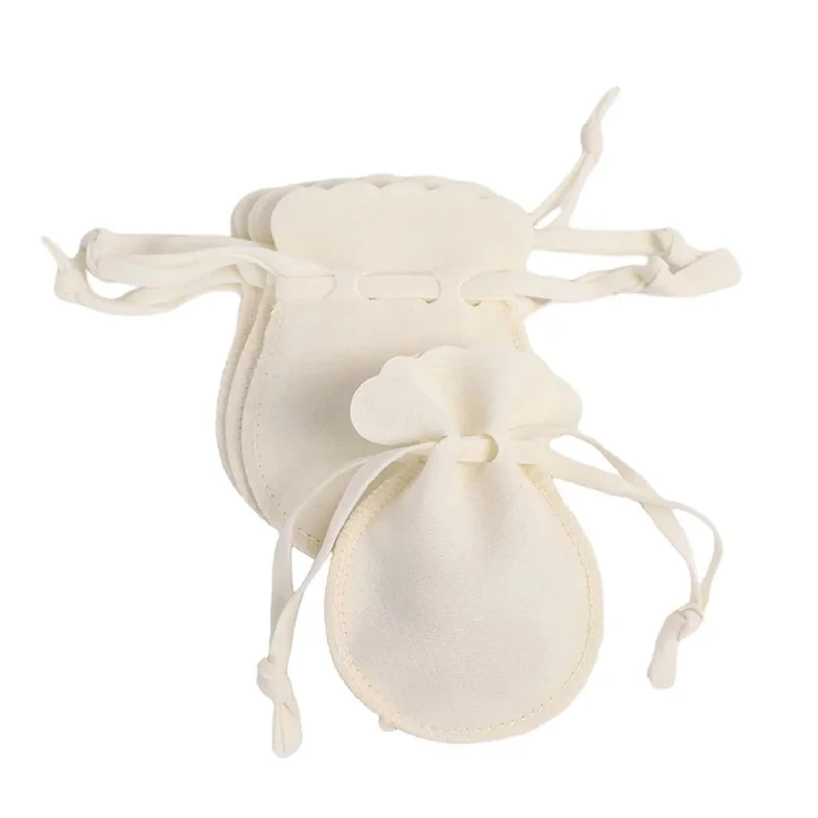 WEOKDFHA Jewelry Storage Bag Soft Velvet Jewelry Pouch Gourd Drawstring Bags For Gifts Ring Earrings Candy Display Storage Useful Packaging(Beige,5pcs)