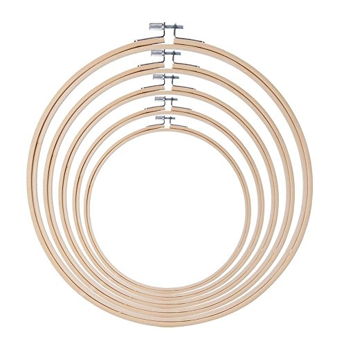 Download Cleana Arts® 5 Pieces Embroidery Hoop Set Bamboo Circle Cross Stitch Hoop | Flyers Online