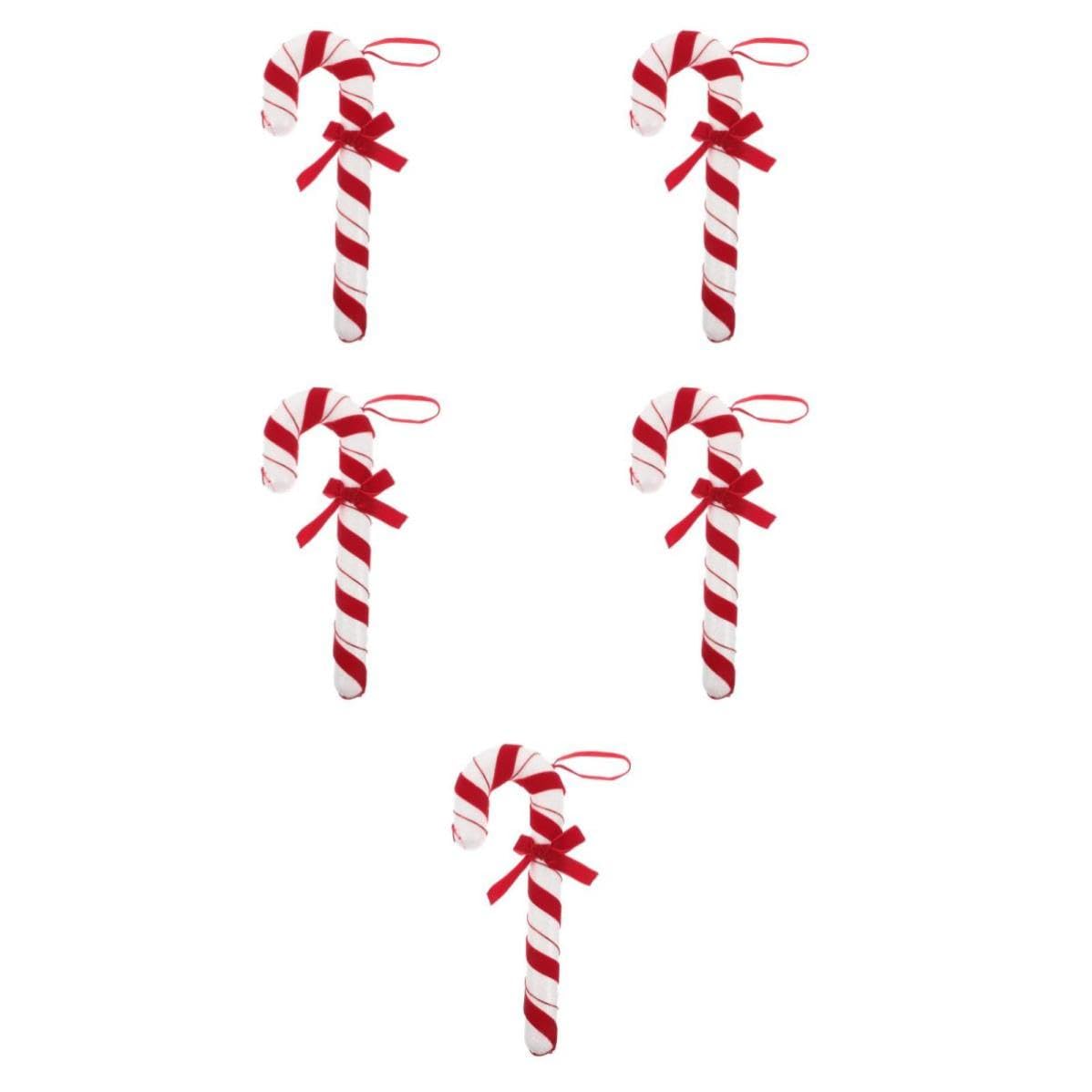 TOYANDONA 5 Piezas Adorno Colgante Navideño de Felpa Rojo y Blanco para