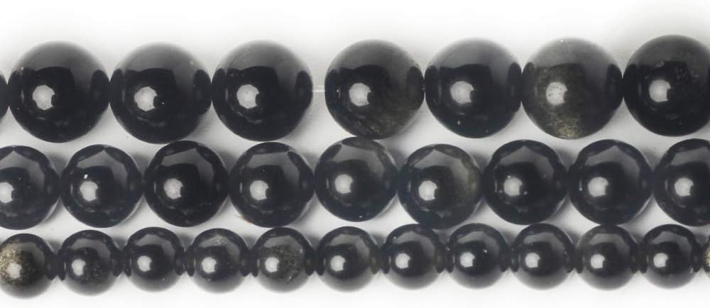 10mm Gold Obsidian Round Loose Beads for Jewelry Making