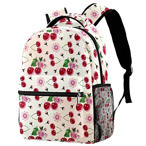 Sac à dos de voyage motif cerises pour sorties campus et weekends