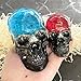 RESINWORLD Set of Large + Medium + Small 3D Skull Resin Molds, Flexible Clear Silicone Skull Head Molds, Silicone Molds for Resin, Soap, Clay, Candle Wax Casting, Halloween Home Decoration