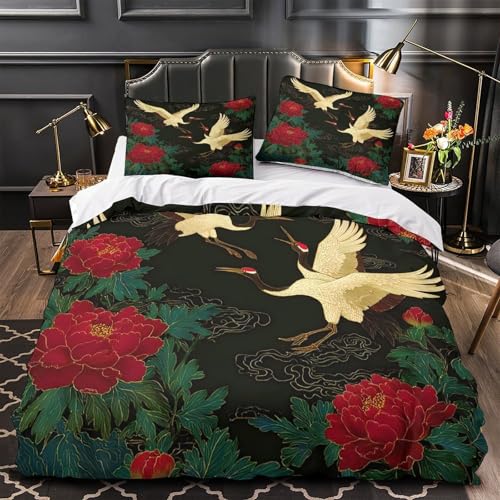 Parure de lit double 200x200 microfibre vintage avec housse de couette - 2