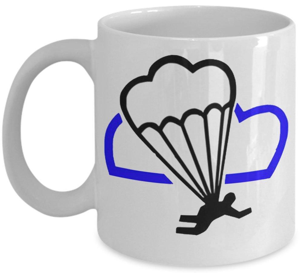 Shaniztoons White Skydive Skydiving Skydiver Gift Mug