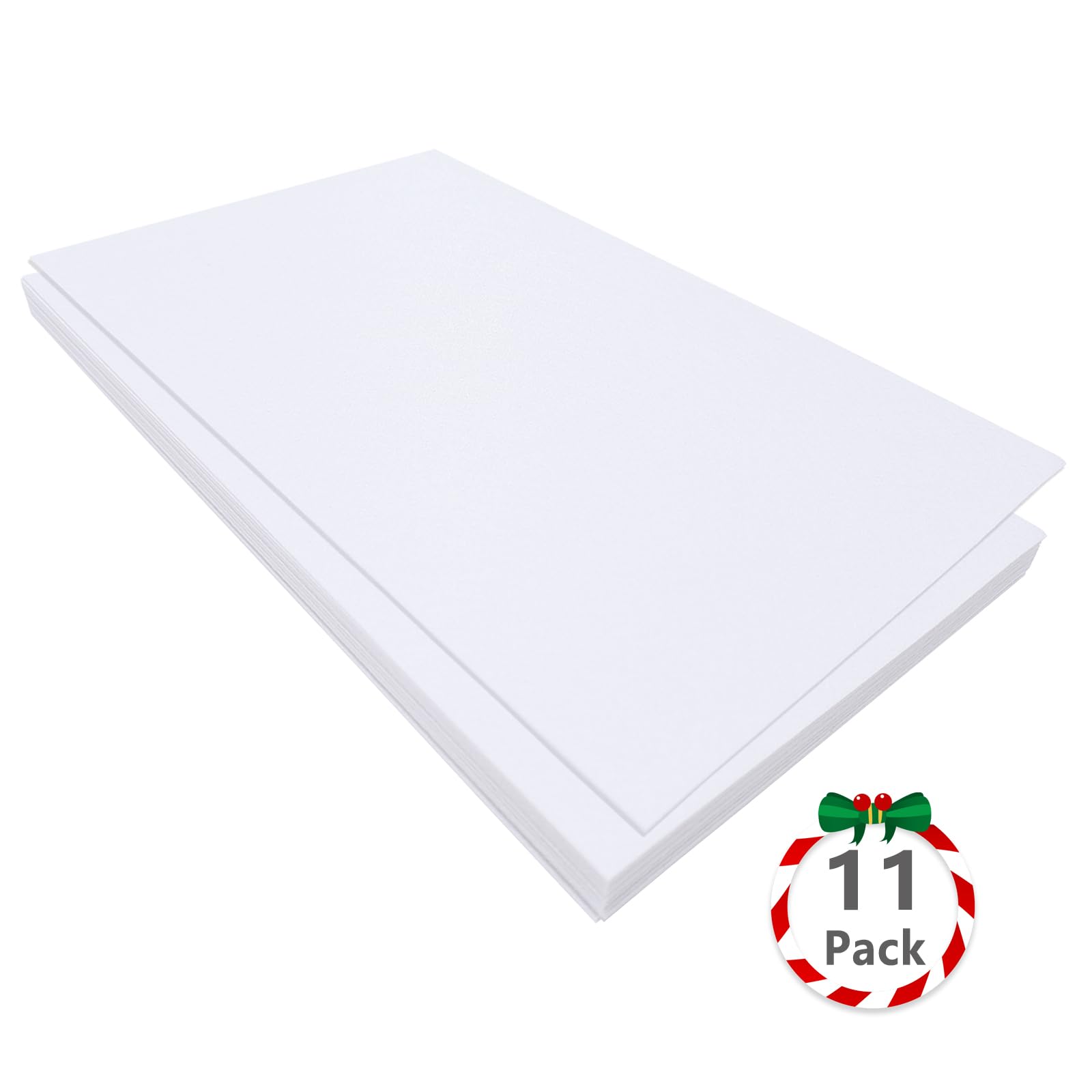 Jtnohx Sztywne arkusze filcowe, 11 szt. tkaniny filcowej, 17,78 x 28,7 cm, kolorowy kwadrat do rękodzieła, materiał rzemieślniczy do szycia, biały