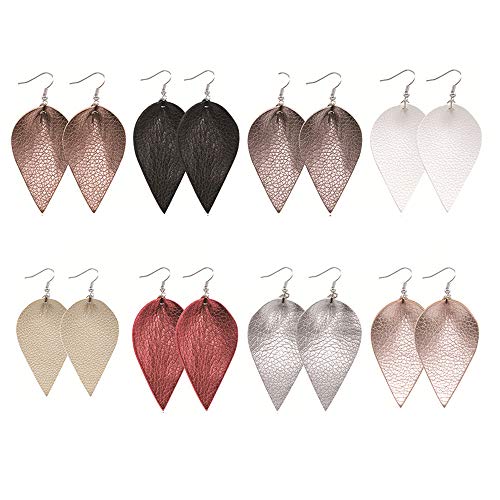 Tassel Statement Drop Earrings-Bohemian Strand Fringe Lightweight Long Feather Dangles Earrings For Women (8PC)