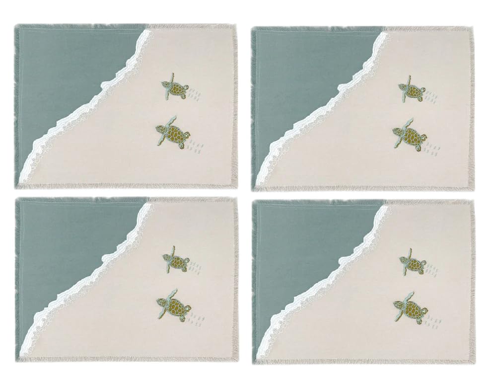 Sets de table tortue de mer en coton 48,3x33 cm pour vos repas d'été