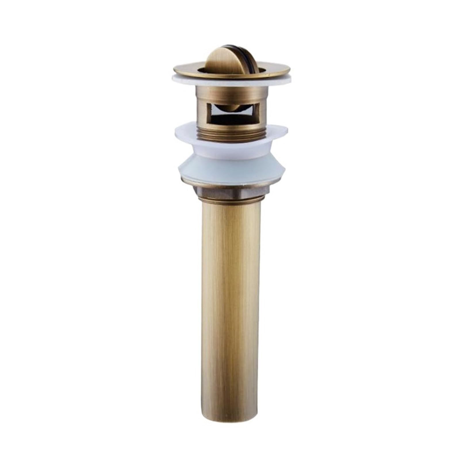 Basin Sink Pop Up Drain Antique Bronze Basin Pop Up Drain Copper Brass Clic-clac with Overflow Vessel Sink Drain Strainer(ZR2002-1)