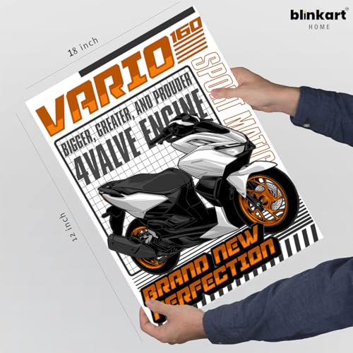 Image of BLINKART Honda Vario 160Car Posters Sticker Gift Items for Boys Room Wall Decor || Comes with Double-Sided Tape|| Decoration Bedroom Living Room Office Studio Decor | 12x18 In (A3) - CAR-312