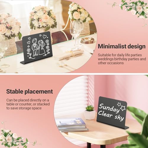 30 Stück Kreidetafel Aufsteller, Price Tag, Kleine Tafeln zum Beschriften 100x75mm, L-Form Preisschilder Aufsteller für Buffet Schilder, Hochzeit, Party, Tischkarten – Kreidetafel Klein Schwarz.