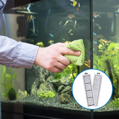 Image of 16 Pcs Aquarium Filter Cartridges Compatible with RF-S Filters | For Desktop Aquariums and Small Fish Tanks, 8.1 x 1.9 Inch, Direct Replacement, Secure Fit, Simple Cartridge Installation