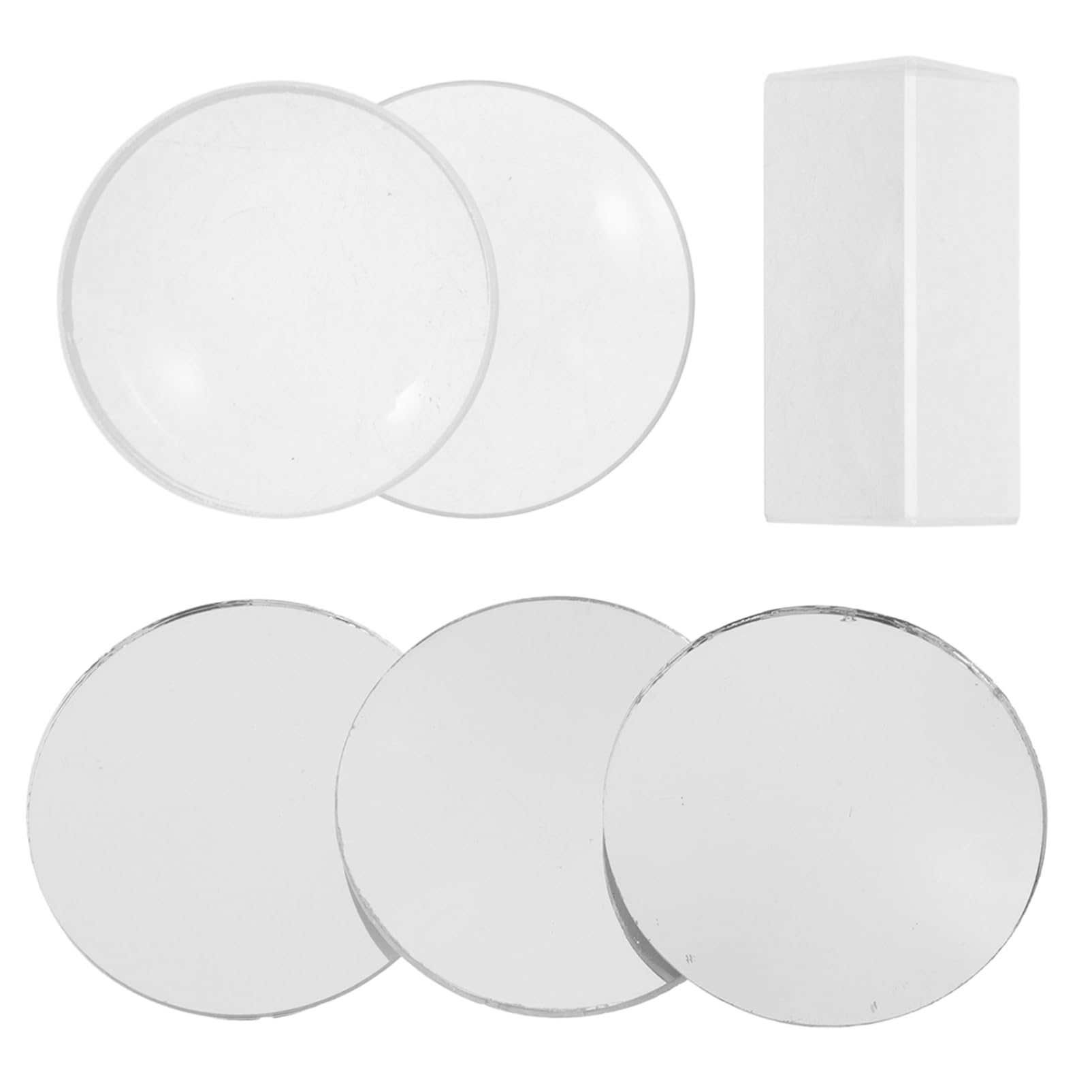 HAWILLOSCH 1 Set Experiment Supplies Science Optics Kits Round Convex Lens Glass Physical Optical Experiment Transparent