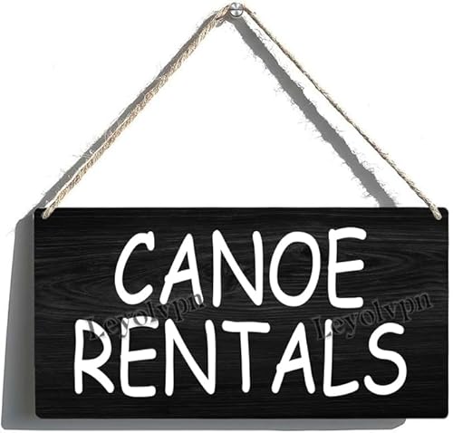 Canoe RENTALS - 12"x6" Rustic Wooden Hanging Sign for Farmhouse Contemporary Wall Decor