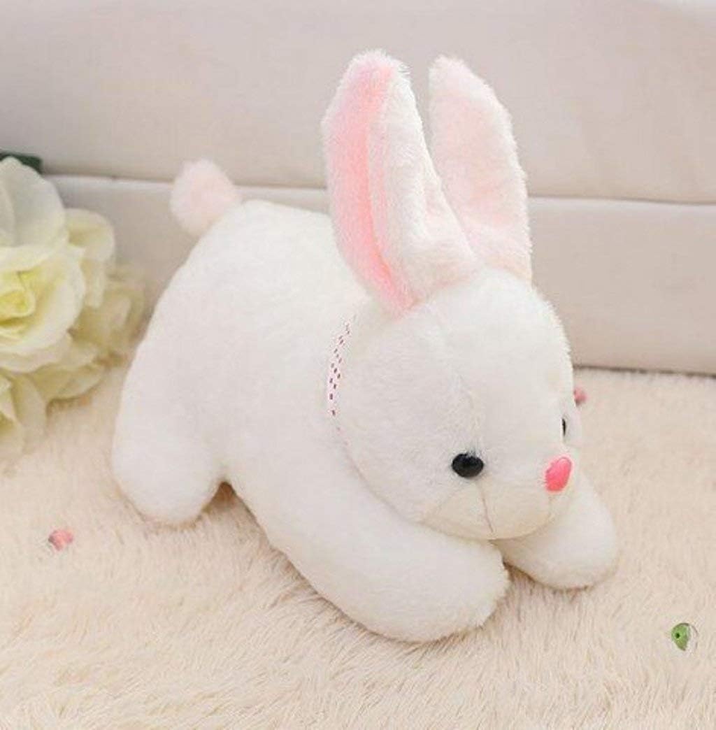 MSFI Multi Soft Fabric India Kid's Rabbit with Carrot Stuffed Plush Toys (28 cm, White)