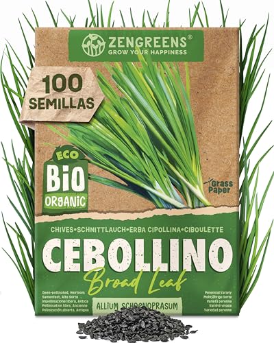 ZenGreens® - Semillas de cebollino ecológicas - Semillas de hierbas para cultivar fácilmente en el jardín, balcón o cocina - ideal para principiantes