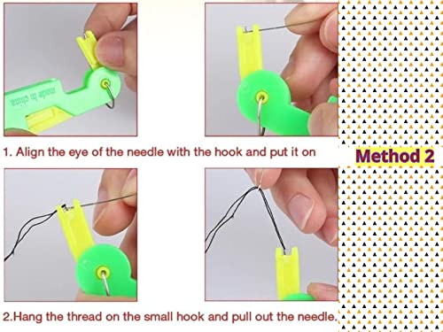 Artonezt-Pony-Needle-Compact-Sewing-Needles-with-Threader-1-Pack-of-25-pcs-Assorted-Needles-Automatic-Needle-Threading-Device-Set-of-2-Hand-Sewing-Tools-Self-Needle-Threading-Tool