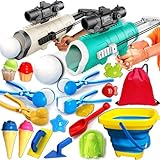 TMIXIU Snow Toys for Kids Outdoor, 19 PCS Snowball Maker Kit, Snowball Blaster Gun Launcher, Snow Ball Duck Makers, Snow Molds for Kids Adults Outdoor with Storage Bag