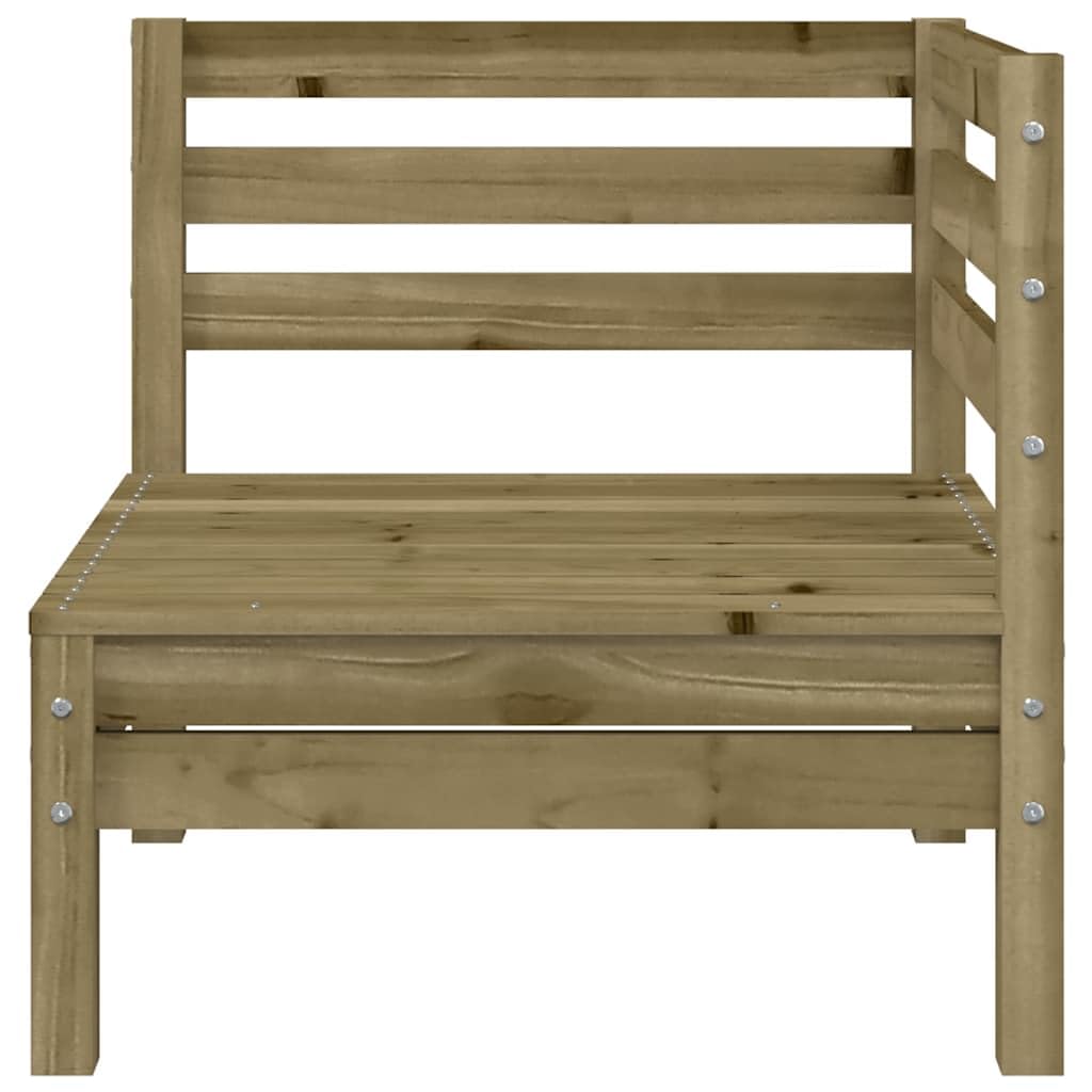 Divano da giardino a 3 posti in legno di pino impregnato con design a doghe per terrazza e giardino, mobili modulari da esterno con schienale per una comoda esperienza di seduta