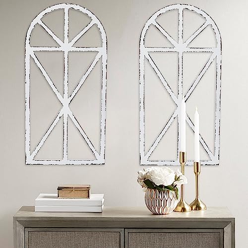 SwallowLiving 16" x 32" Rustic Cathedral Window Frame Wall Decor - Classic Farmhouse Charm for Your Home, White, Set of 2 - Image 6
