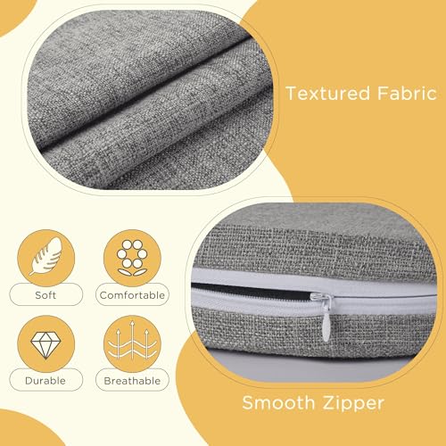 MineCozy Windsor Chair Cushions for Dining Chairs 1 Pack Non Slip Kitchen Seat Cushion with Ties and Washable Covers Indoor Comfortable Seat Pad with Thick Foam 16.5" x 15.5" x 2" Light Grey - Cosy Home Interiors MineCozy Windsor Chair Cushions for Dining Chairs 1 Pack Non Slip Kitchen Seat Cushion with Ties and Washable Covers Indoor Comfortable Seat Pad with Thick Foam 16.5" x 15.5" x 2" Light Grey - Image 7