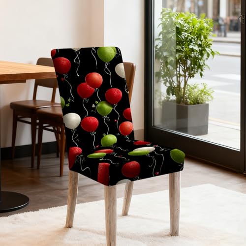 Image of Nuxovilar Red Green White Balloon Stretch 23.6x70in 2PCS Chair Covers