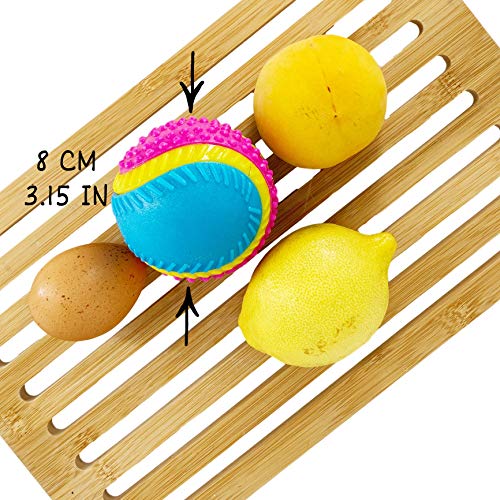 AVANZONA Hundeball. Sensorisches Spielzeug für Blinde Hunde. Sehen, Hören, Berühren, Riechen, Schmecken. Quietschball für Mittlere Große Hund. 8CM.