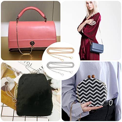 Image of GORGECRAFT 2 Colors Metal Skinny Snake Chain Bag Chain 110cm Handbag Replacement Chain Strap with Lobster Clasp for DIY Purse Handbags Crossbody Bag Making Supplies Handmade Crafts Accessories