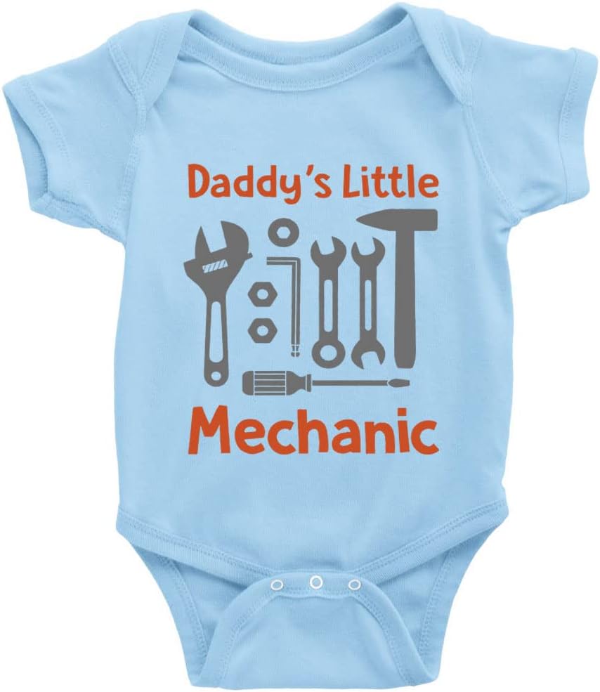 GKrepps Daddy's Little Mechanic Baby Boy Girl Clothes Newborn Organic Bodysuit Romper