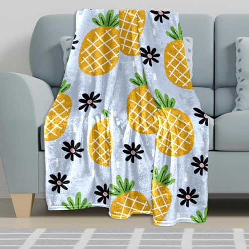 Couverture polaire ananas plaid microfibre doux pour canapé anti-froid - 6