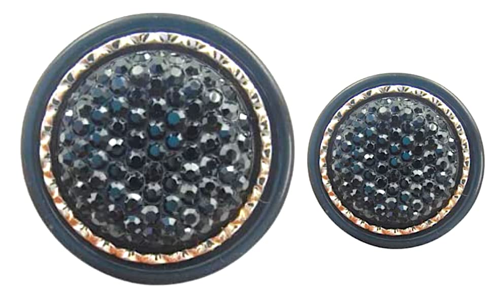 ani accessories Round Black Shiny Beaded Shank Button (Pack of 16) 8 Big and 8 Small Pack for Clothes Double Breasted Coat Blazer Suit bandh Gala Sherwani and Indian Dresses Sports Coat-picture-38