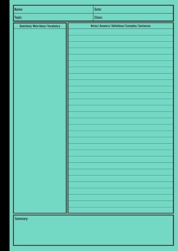 Cornell Notebook A4: Cornell Note-Taking System Paper for High School, College, University Students Vintage Cover 110 pages