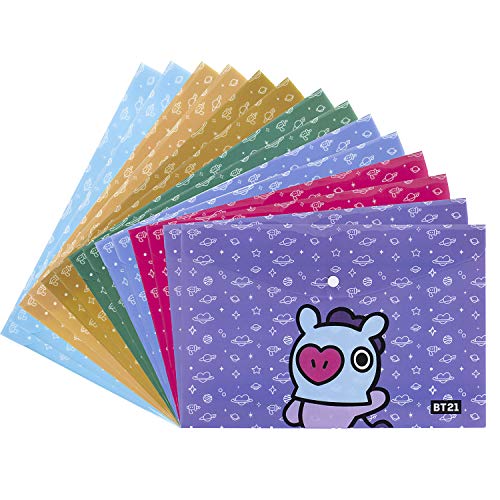 Preisvergleich Produktbild ZWOOS Dokumententaschen A4, 14 Stück Cartoon-Muster Plastik Mappen