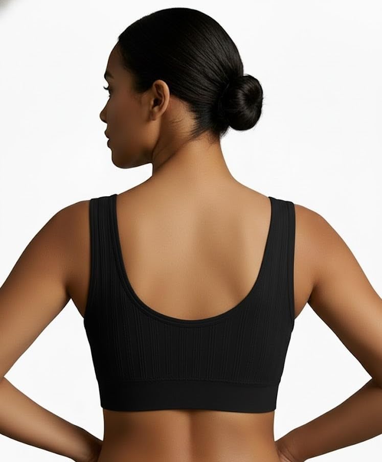 Image of Women's Maternity Nursing Bra, Front Open with Button Closure, Wirefree Padded, Seamless Inner, with Tube Bra,Pack of 1 (Free Size 30,32,34)