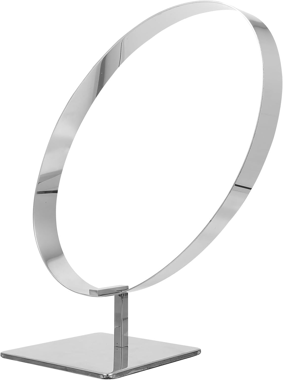 Uonlytech Stainless Steel Belt Display Rack Oval Mirror Finish Waist Belt Holder Metal Organizer Stand for Closet Storage and Accessory Display