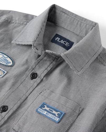 Image of The Children's Place Boys' Short Sleeve Poplin Button Down Shirt