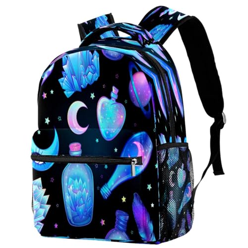 Sac à dos d'école multicolore 29.4x20x40cm avec grand volume lune violette