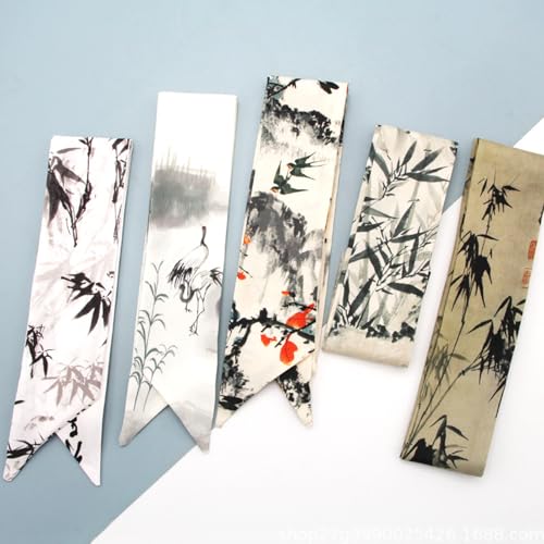 5 Pack Purse Scarf Set,Silk Ribbon Scarves for Bags Head Scarf for Handbag Handle Scarf Band Hair Neck Scarf for Women Fashion Holiday Gifts Wrapping,0312