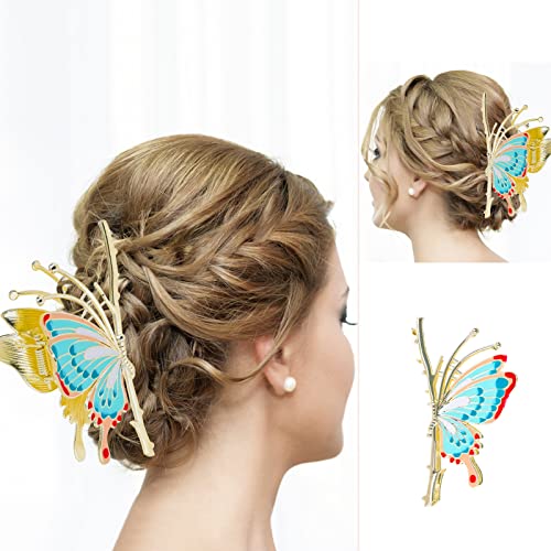 8 Pcs Metal Flower Hair Claw Clips Tulip Hair Clip Nonslip Gold Hair Clips Large Strong Hold Hair Clamps Giant Fashion Hair Jaw Clips Cute Hair Accessories For Womenthin Thick Long Curly Hair #TOP3