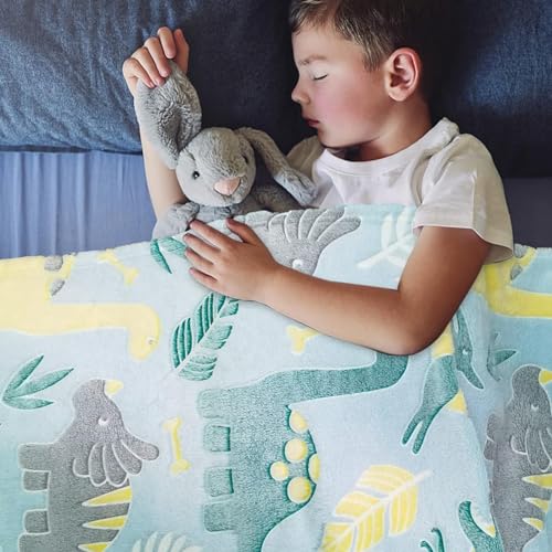 Fyearfly Manta de franela de dinosaurio, súper suave, regalo mágico para niños, Navidad, cumpleaños, Acción de Gracias