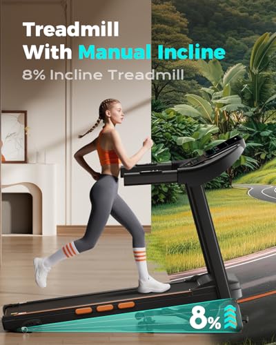 Treadmill for Home, 3.0HP Folding Treadmill with Incline, 300 lbs Capacity, Bluetooth & Heart Rate Sensor, Space-Saving Design - Image 6