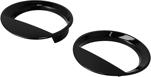 Miniatura 6 de Fydun Juego de 7 piezas de accesorios de rejilla para parrilla delantera, 7 piezasjuego de rejilla de rejilla de malla ABS negra con cubierta de luz