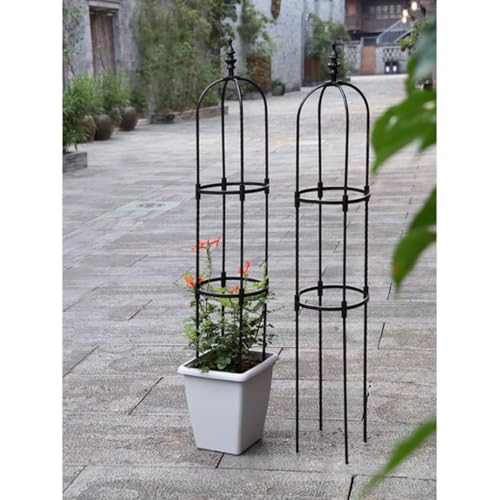 TAYOA 植物支柱 花架 園芸用 ビニールコート 家庭菜園 観葉植物 つる性植物 誘引支持 棚 懸架 (【幅25 cm】高さ120 cm,ブラック*2個)