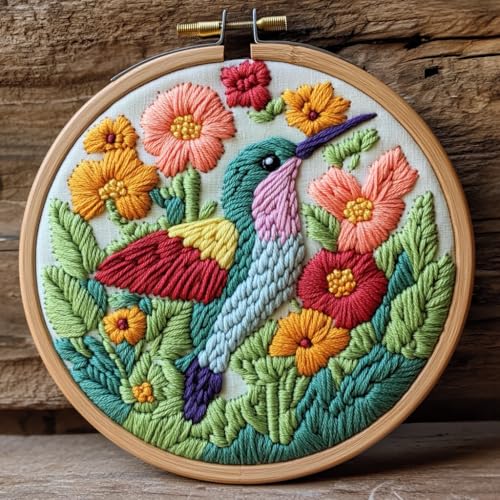 El Mejor Listado de Labor de aguja los más recomendados. 46 Kit de Bordado con Aguja mágica: Colibrí Volando Entre Flores. Fácil para Principiantes. Incluye Bastidor y patrón Estampado. Ideal para Amantes de Las Manualidades y la...