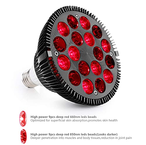 Image of Red Light Therapy Lamp with Light Socket for Home Use, Facial Light Therapy 660nm & 850nm 18 LEDs Near Infrared Light Therapy Devices for Face, Skin Health and Pain Relief